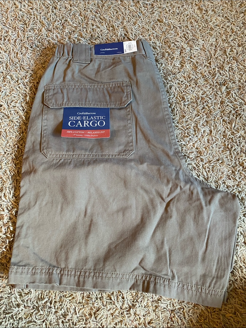 croft & barrow Men's Cargo Shorts/34/ shadow Brn (green)